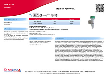 Product sheet Human Factor IX