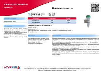 Product sheet Human osteonectin