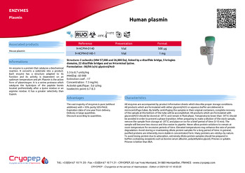 Product sheet Human plasmin