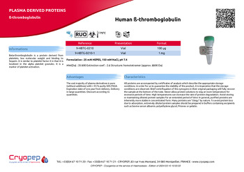 Product sheet Human ß-thromboglobulin