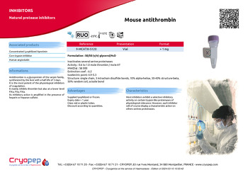 Product sheet Mouse antithrombin