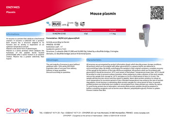 Product sheet Mouse plasmin