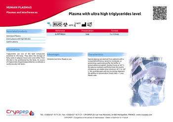 Product sheet Plasma with ultra high triglycerides level