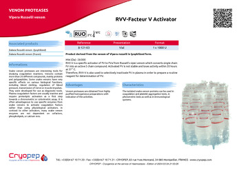 Product sheet RVV-Facteur V Activator