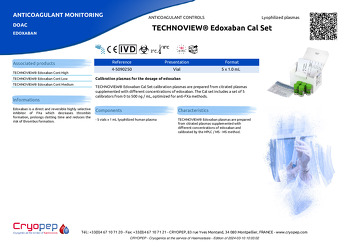 Product sheet TECHNOVIEW® Edoxaban Cal Set