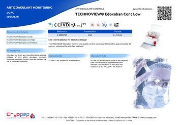 Product sheet TECHNOVIEW® Edoxaban Cont Low