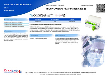 Product sheet TECHNOVIEW® Rivaroxaban Cal Set 