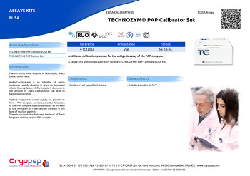 Product sheet TECHNOZYM® PAP Calibrator Set