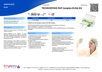 Product sheet TECHNOZYM® PAP Complex ELISA Kit