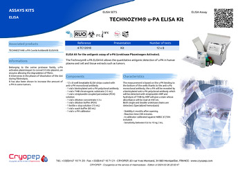 Product sheet TECHNOZYM® u-PA ELISA Kit