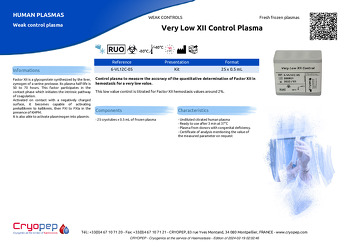 Product sheet Very Low XII Control Plasma