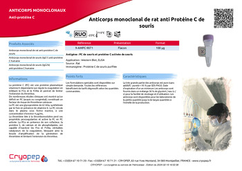 Fiche produit Anticorps monoclonal de rat anti Protéine C de souris