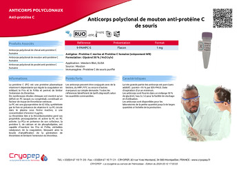 Fiche produit Anticorps polyclonal de mouton anti-protéine C de souris