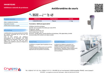 Fiche produit Antithrombine de souris