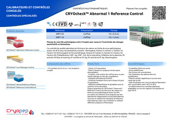 Fiche produit CRYOcheck™ Abnormal 1 Reference Control