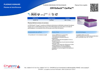 Fiche produit CRYOcheck™ CorPac™