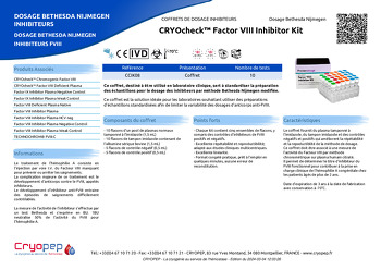 Fiche produit CRYOcheck™ Factor VIII Inhibitor Kit