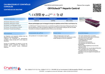 Fiche produit CRYOcheck™ Heparin Control