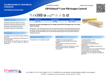 Fiche produit CRYOcheck™ Low Fibrinogen Control