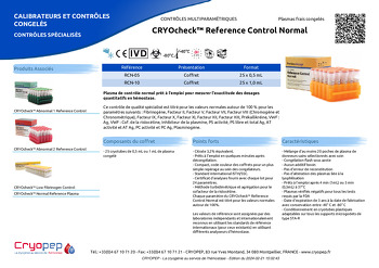 Fiche produit CRYOcheck™ Reference Control Normal