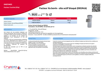 Fiche produit Facteur Xa bovin - site actif bloqué (DEGRck)