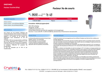 Fiche produit Facteur Xa de souris