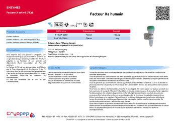 Fiche produit Facteur Xa humain