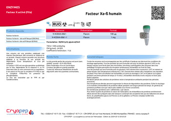 Fiche produit Facteur Xa-ß humain