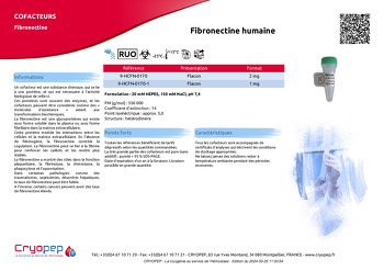 Fiche produit Fibronectine humaine