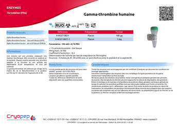 Fiche produit Gamma-thrombine humaine