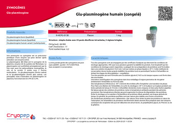 Fiche produit Glu-plasminogène humain (congelé)