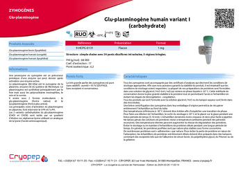 Fiche produit Glu-plasminogène humain variant I (carbohydrate)