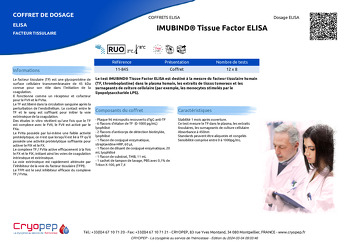 Fiche produit IMUBIND® Tissue Factor ELISA