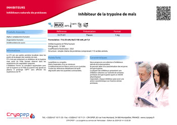 Fiche produit Inhibiteur de la trypsine de maïs