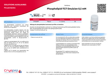 Fiche produit Phospholipid-TGT Emulsion 0,5 mM