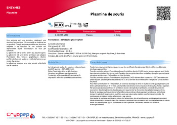 Fiche produit Plasmine de souris