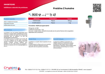 Fiche produit Protéine Z humaine