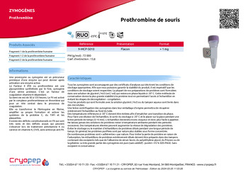 Fiche produit Prothrombine de souris