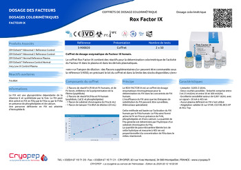 Fiche produit Rox Factor IX