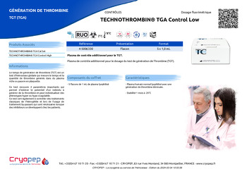 Fiche produit TECHNOTHROMBIN® TGA Control Low