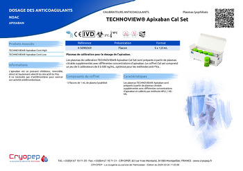 Fiche produit TECHNOVIEW® Apixaban Cal Set