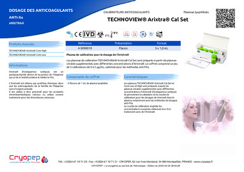 Fiche produit TECHNOVIEW® Arixtra® Cal Set