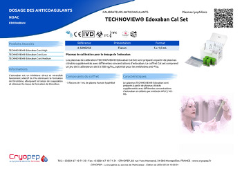 Fiche produit TECHNOVIEW® Edoxaban Cal Set