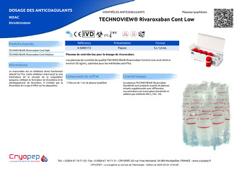 Fiche produit TECHNOVIEW® Rivaroxaban Cont Low