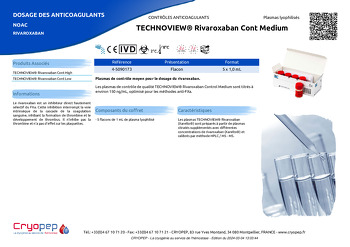 Fiche produit TECHNOVIEW® Rivaroxaban Cont Medium