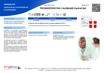 Fiche produit TECHNOZYM® PAI-1 Actibind® Control Set