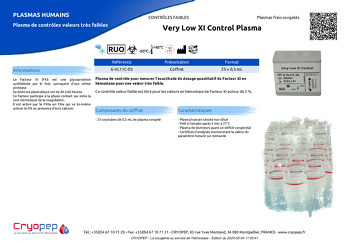 Fiche produit Very Low XI Control Plasma