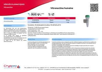 Fiche produit Vitronectine humaine